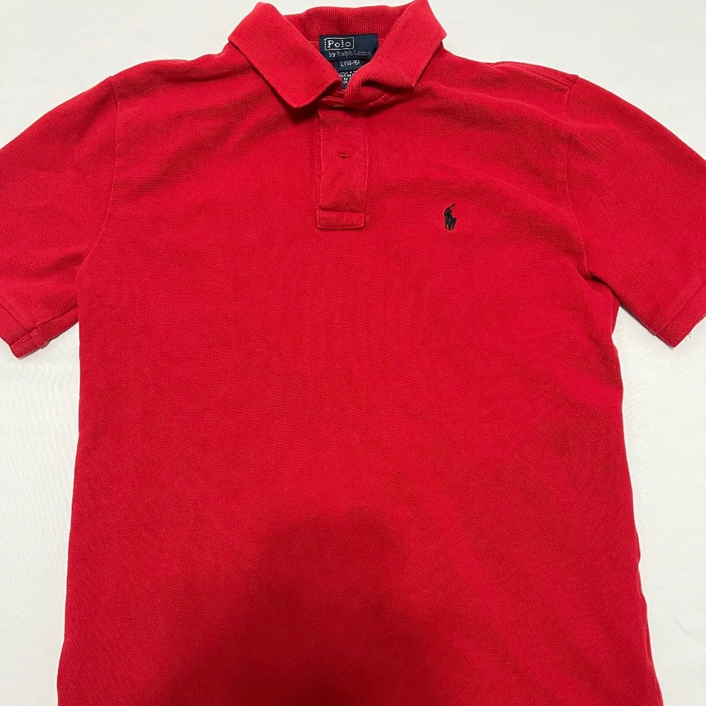 red Ralph Lauren polo short sleeve collared shirt